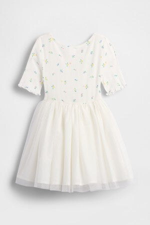Baby &amp; Toddler Pointelle &amp; Tulle Mixed Media Dress