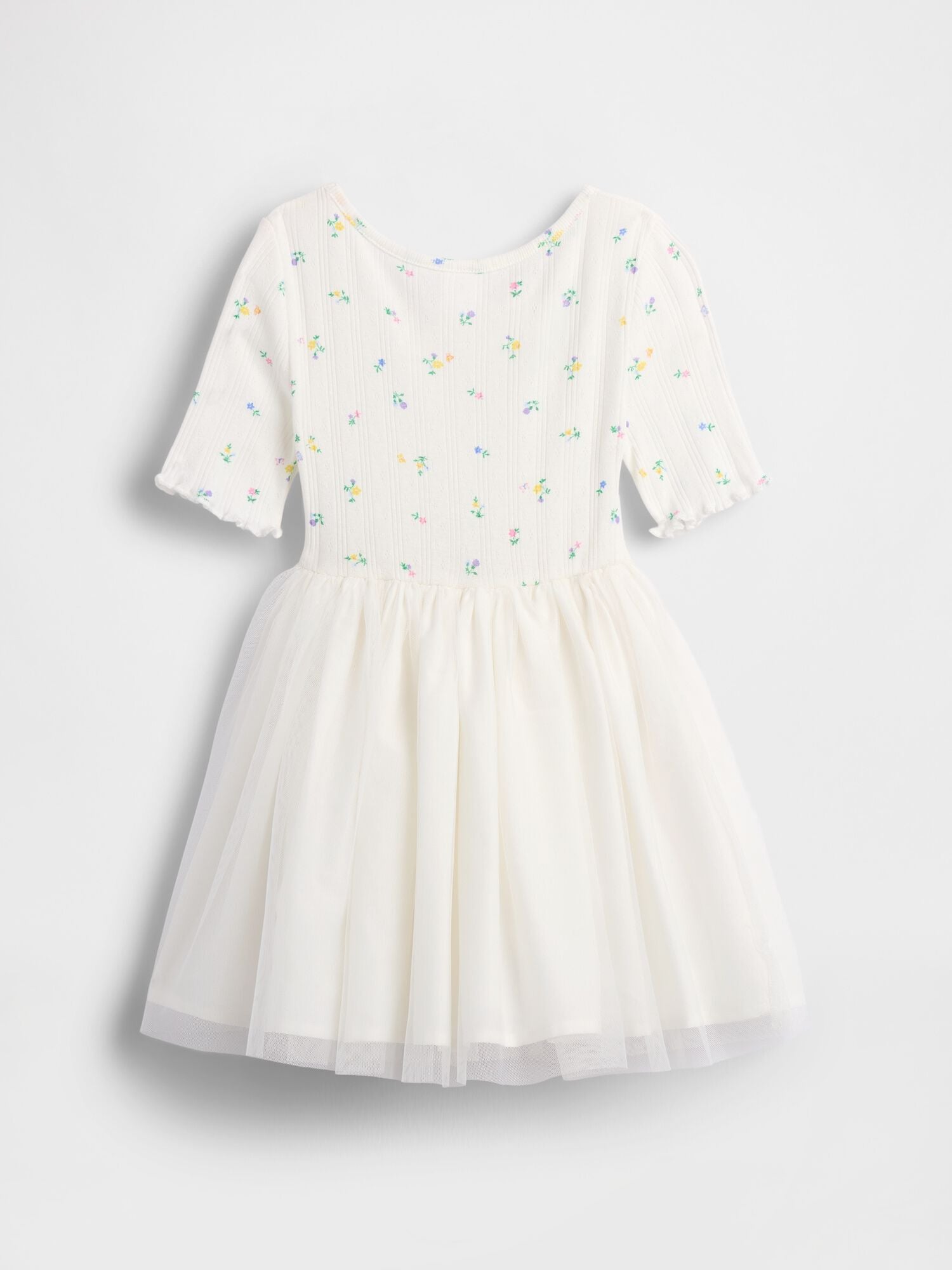 Baby &amp; Toddler Pointelle &amp; Tulle Mixed Media Dress