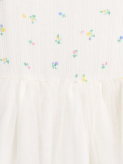 Baby &amp; Toddler Pointelle &amp; Tulle Mixed Media Dress