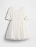 Baby & Toddler Pointelle & Tulle Mixed Media Dress - NEW OFF WHITE / 12-18M