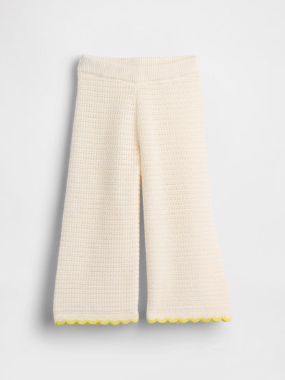 Baby &amp; Toddler Crochet Wide-Leg Pants - IVORY FROST / 12-18M