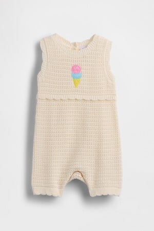 Baby Ice Cream Crochet Shorty One-Piece