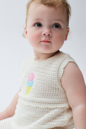 Baby Ice Cream Crochet Shorty One-Piece