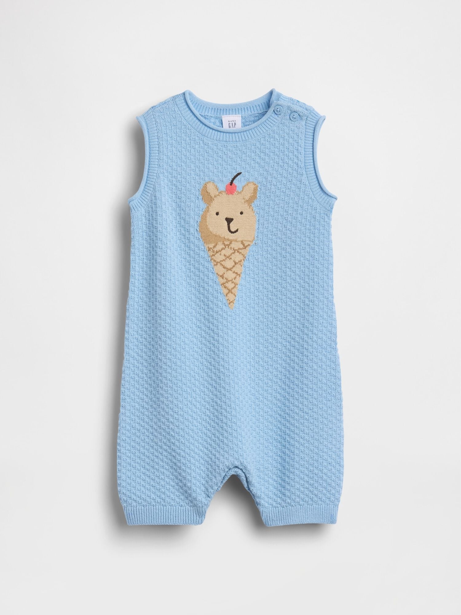 Baby Ice Cream Bear Crochet Shorty One-Piece - ICE CREAM CONE / 12-18M