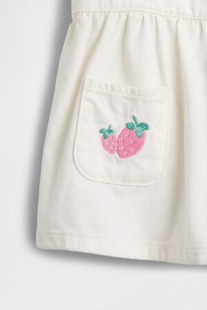 Baby Denim Strawberry Skirtall Set