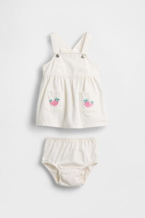 Baby Denim Strawberry Skirtall Set