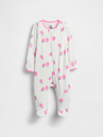 Baby First Favorites Footed One-Piece - STRAWBERRY / 6-9M