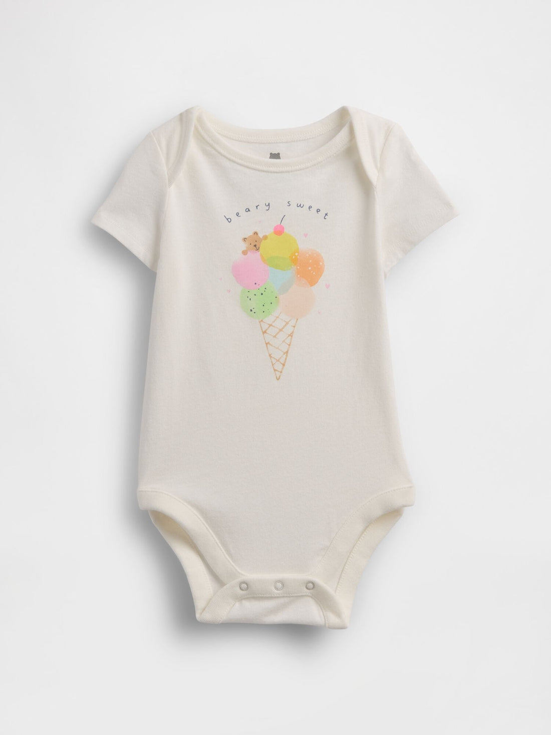 Baby First Favorites Organic Cotton Bodysuit - ICE CREAM CONE / 12-18M