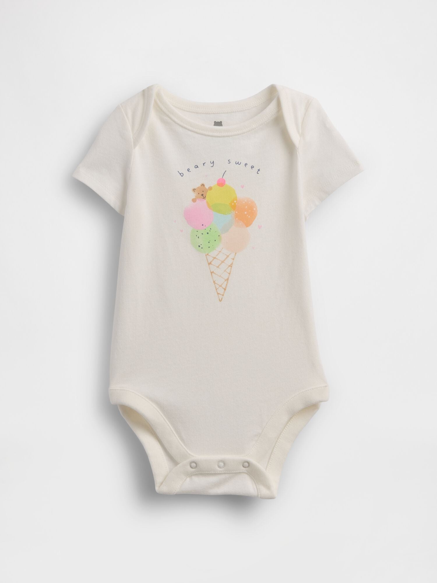 Baby First Favorites Organic Cotton Bodysuit - ICE CREAM CONE / 12-18M