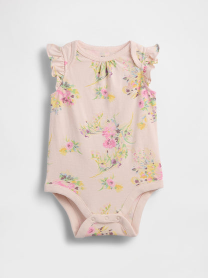 Baby First Favorites Organic Cotton Flutter-Sleeve Bodysuit - SP26 PASTEL MLT FLORAL / 12-18M