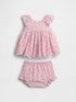 Baby Eyelet Outfit Set - PINK FLORAL / 12-18M