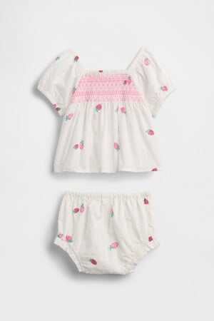 Baby Smocked Strawberry Outfit Set