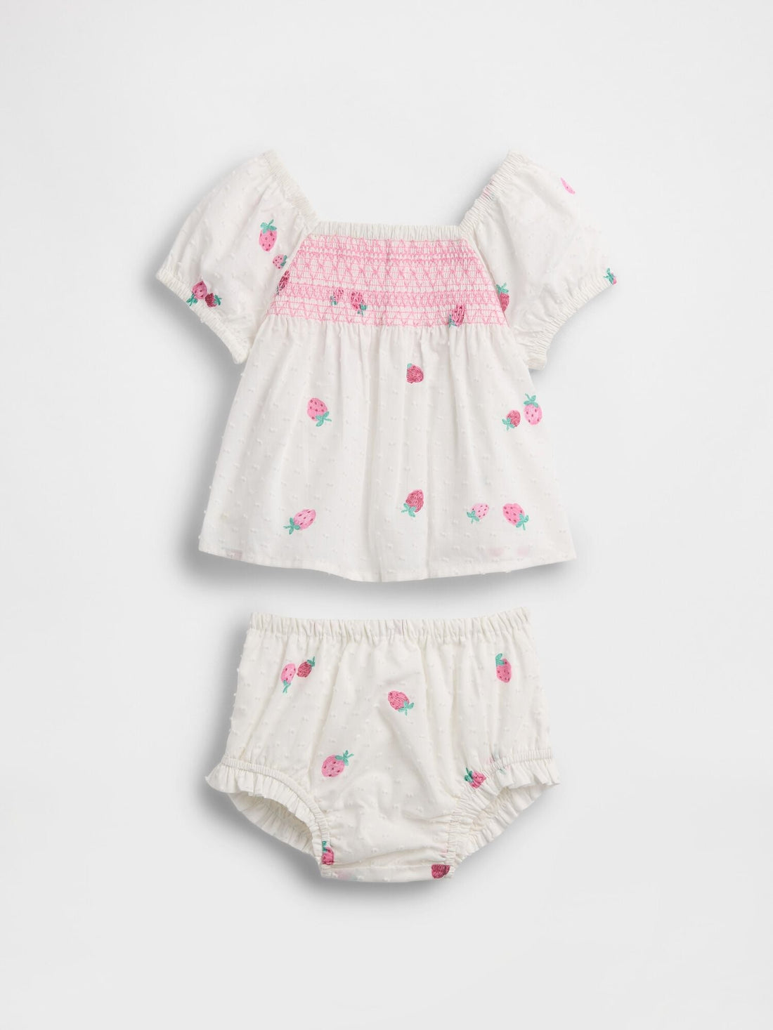 Baby Smocked Strawberry Outfit Set - STRAWBERRY / 12-18M
