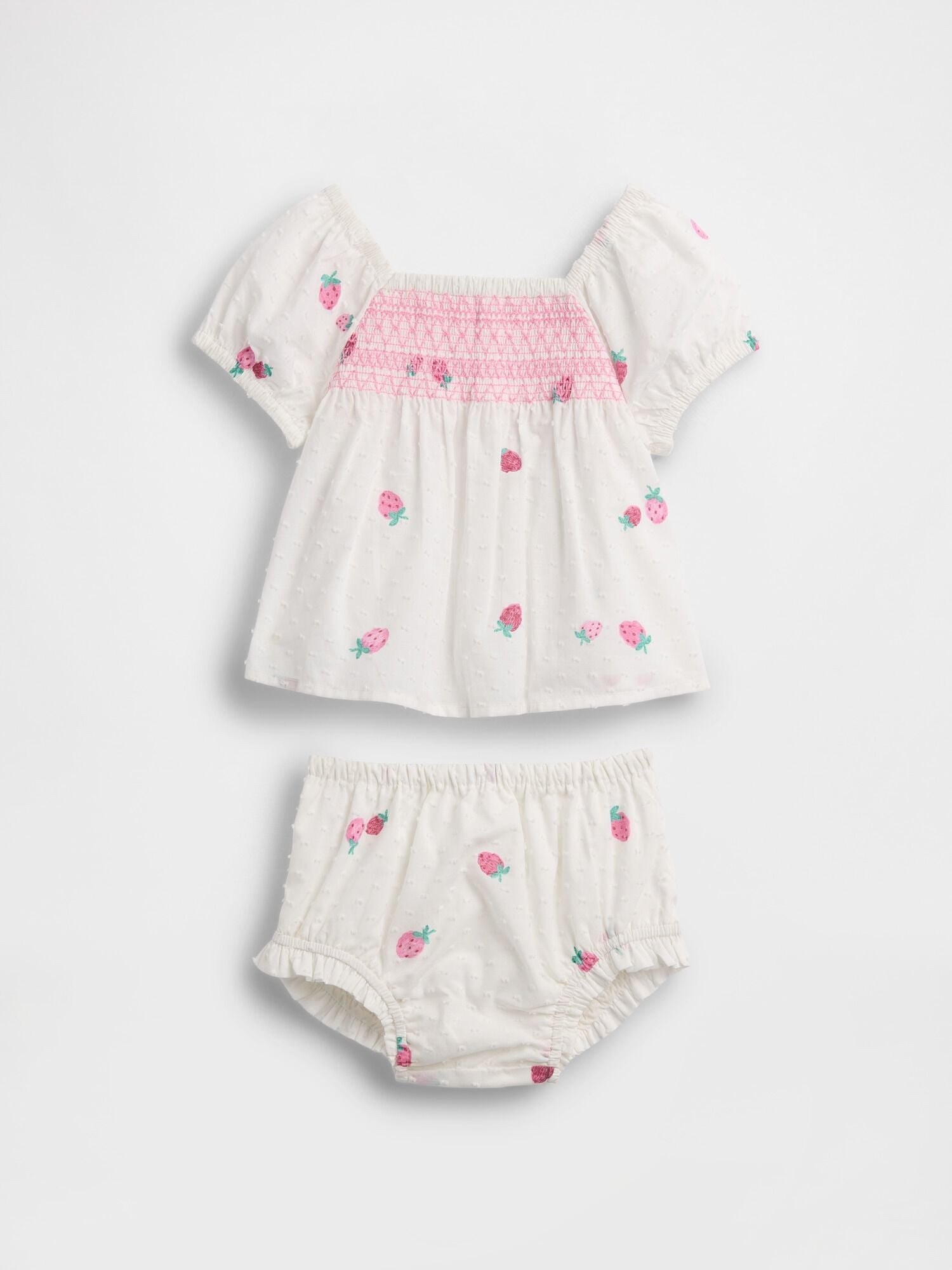 Baby Smocked Strawberry Outfit Set - STRAWBERRY / 12-18M