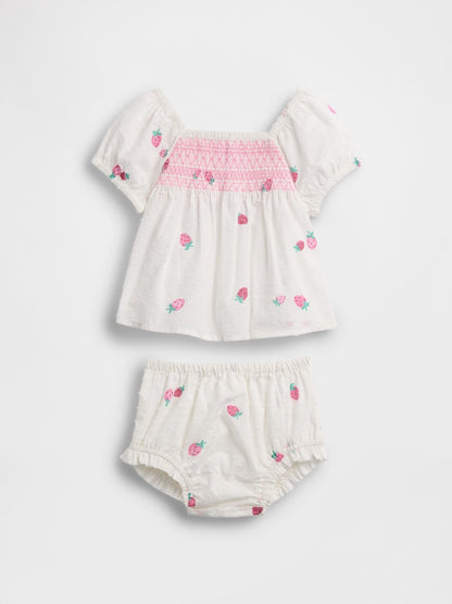 Baby Smocked Strawberry Outfit Set - STRAWBERRY / 12-18M