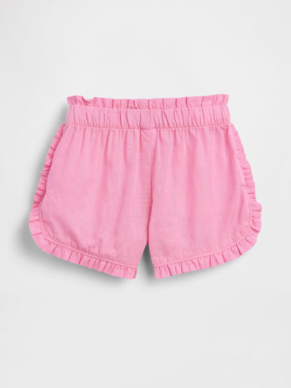 Baby &amp; Toddler Linen-Cotton Ruffle Dolphin Shorts