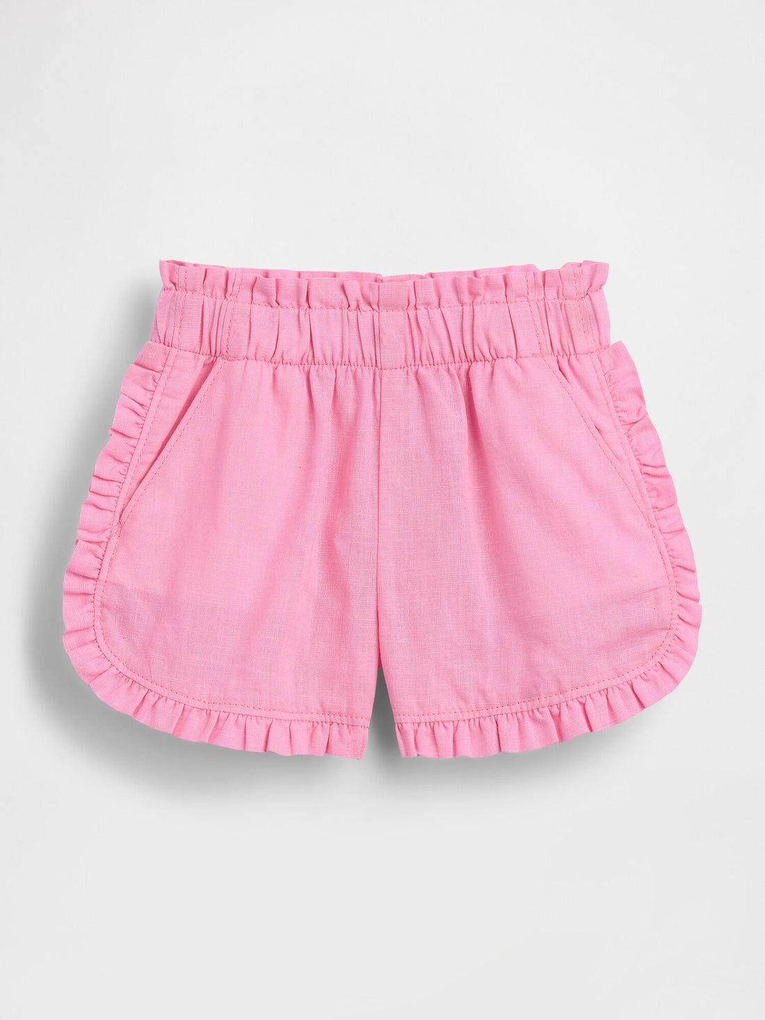 Baby &amp; Toddler Linen-Cotton Ruffle Dolphin Shorts - PARISIAN PINK / 12-18M
