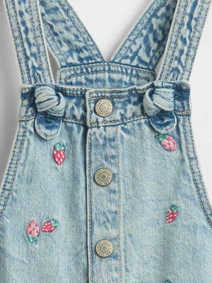 Baby &amp; Toddler Embroidered Denim Shortalls