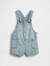 Baby & Toddler Embroidered Denim Shortalls - STRAWBERRY / 12-18M