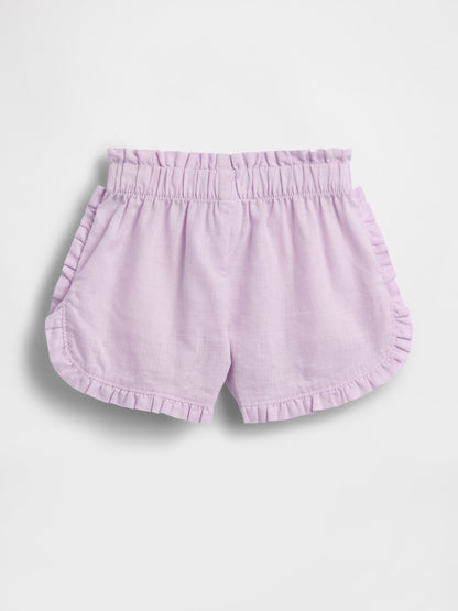 Baby &amp; Toddler Linen-Cotton Ruffle Dolphin Shorts
