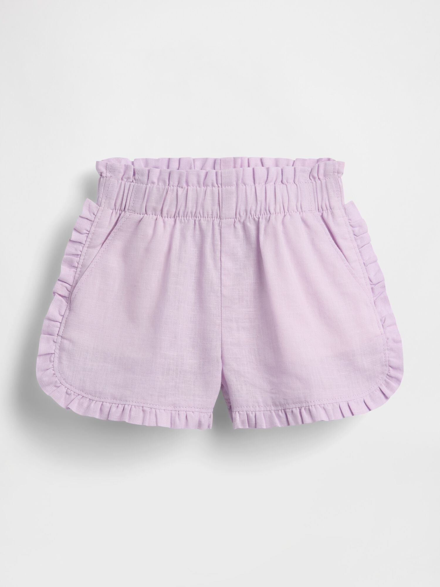 Baby &amp; Toddler Linen-Cotton Ruffle Dolphin Shorts - PALE LILAC / 12-18M