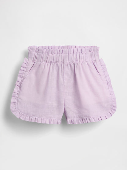 Baby &amp; Toddler Linen-Cotton Ruffle Dolphin Shorts - PALE LILAC / 12-18M