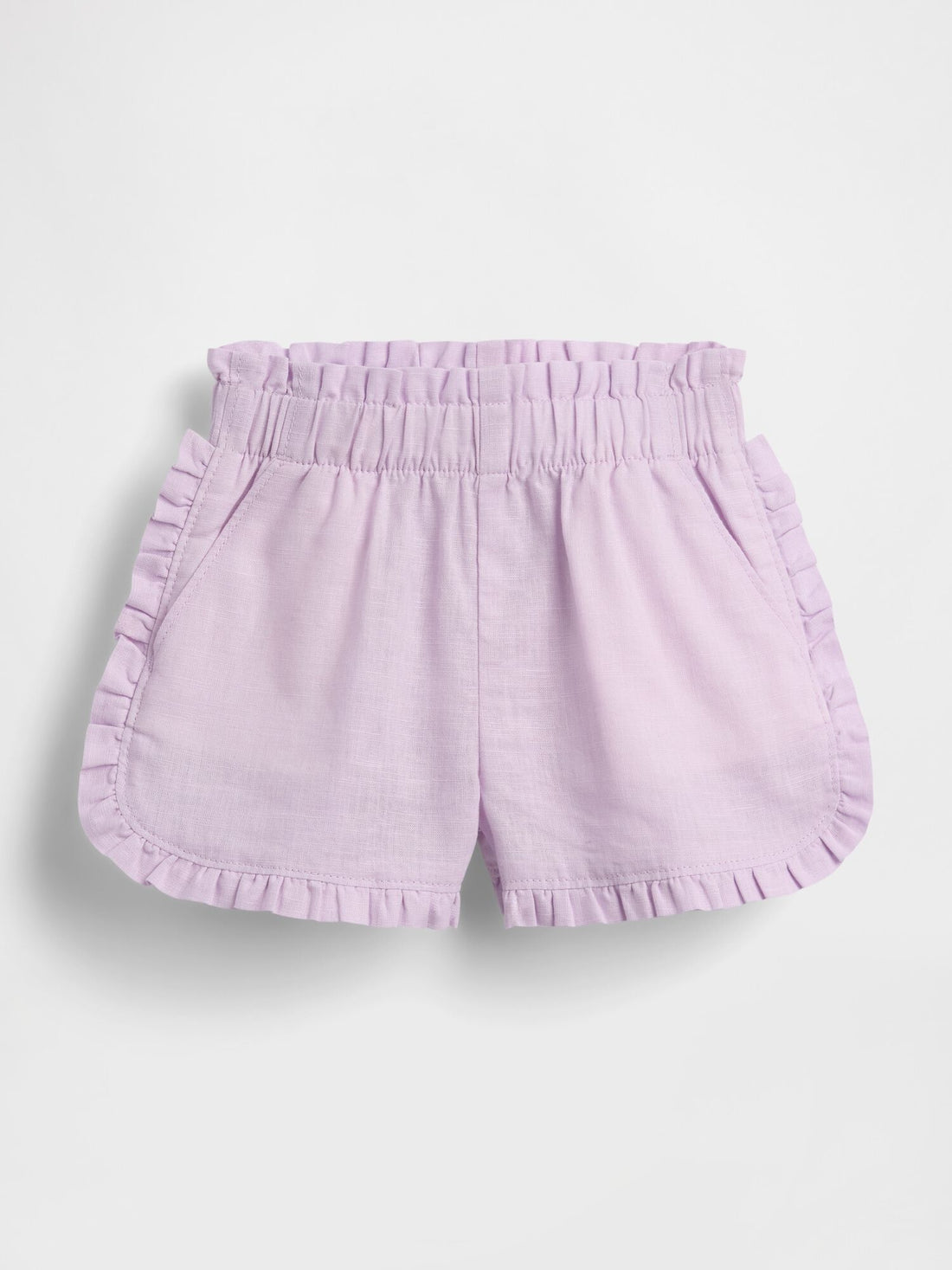 Baby & Toddler Linen-Cotton Ruffle Dolphin Shorts - PALE LILAC / 12-18M