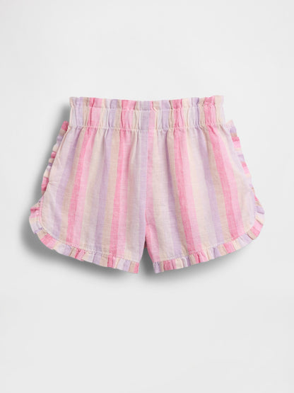 Baby &amp; Toddler Linen-Cotton Ruffle Dolphin Shorts