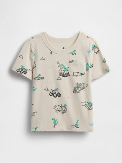 Baby &amp; Toddler Mix &amp; Match Pocket T-Shirt - CONSTRUCTION DINOS / 12-18M