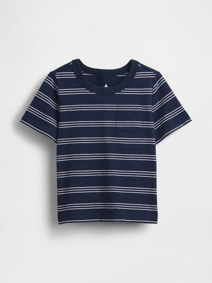 Baby &amp; Toddler Mix &amp; Match Pocket T-Shirt - WHITE NAVY STRIPE / 18-24M