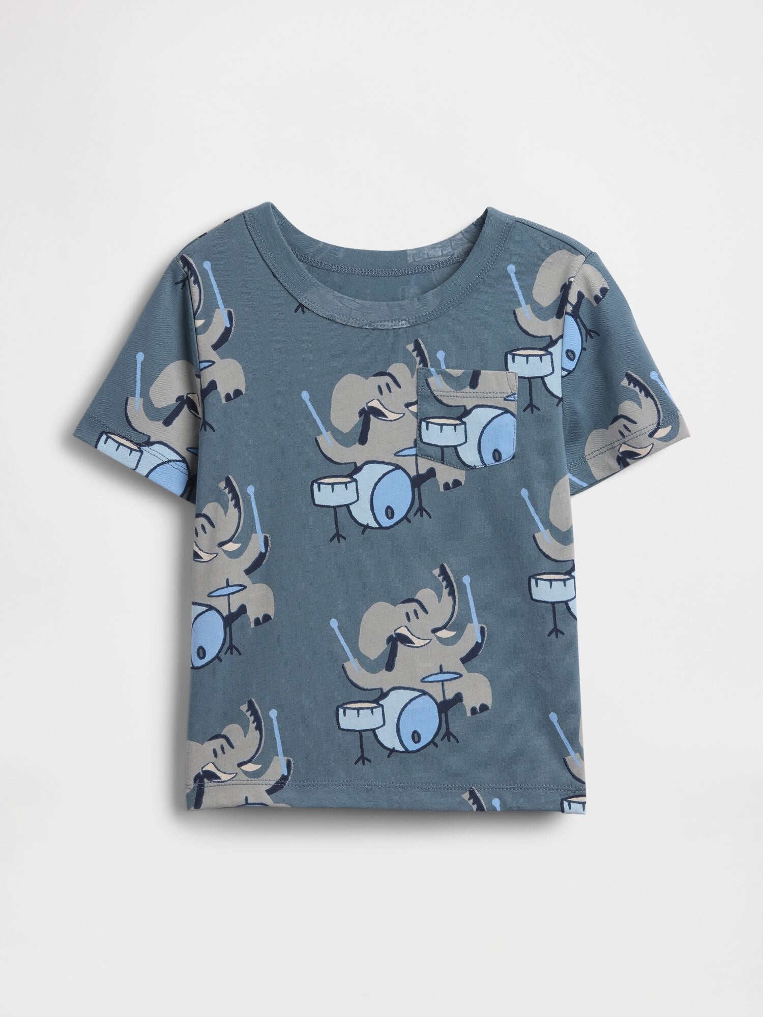 Baby &amp; Toddler Mix &amp; Match Pocket T-Shirt - DRUMMER ELEPHANT / 12-18M