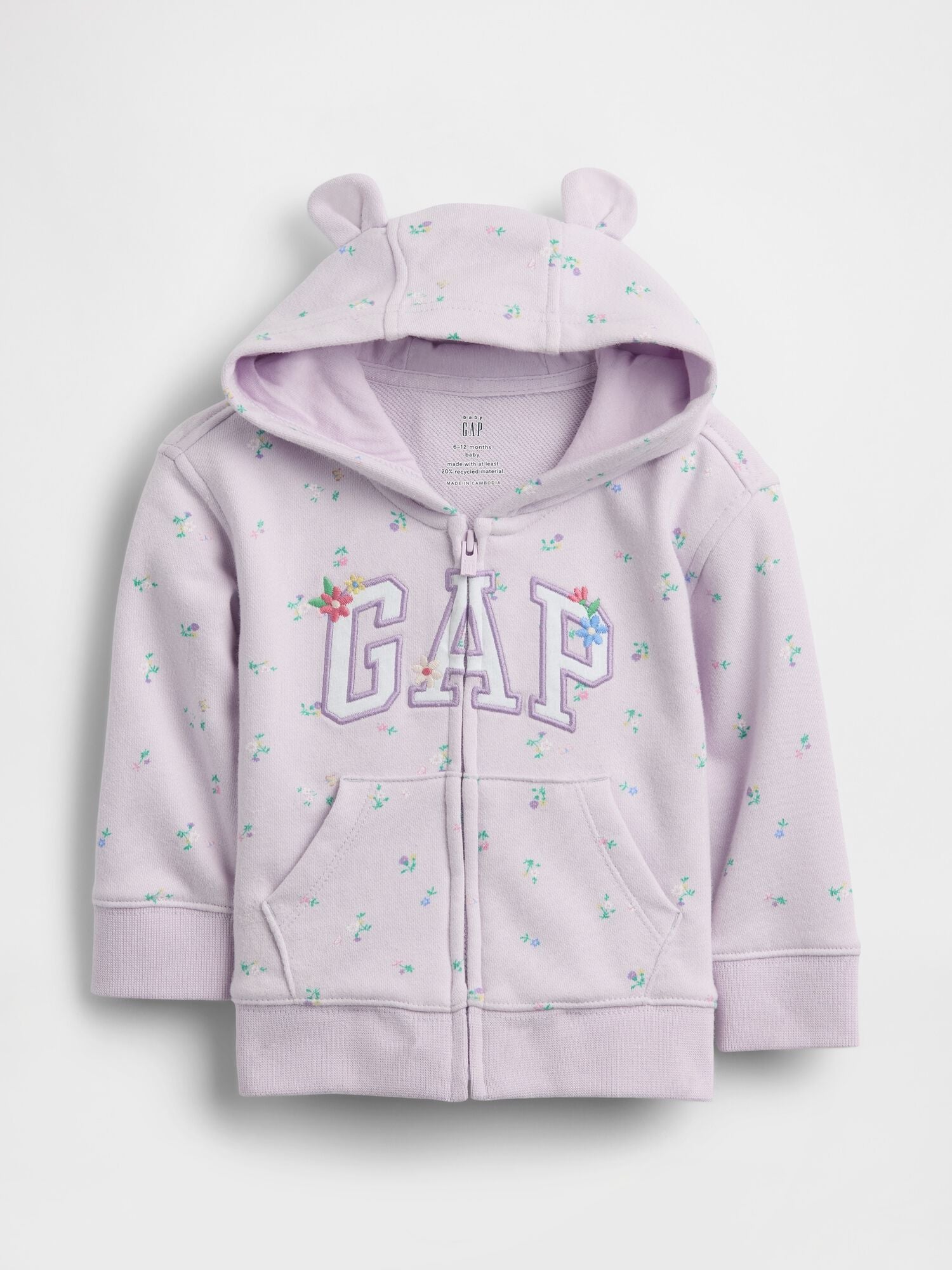 Baby VintageSoft Terry Gap Logo Zip Hoodie - PALE LILAC / 12-18M