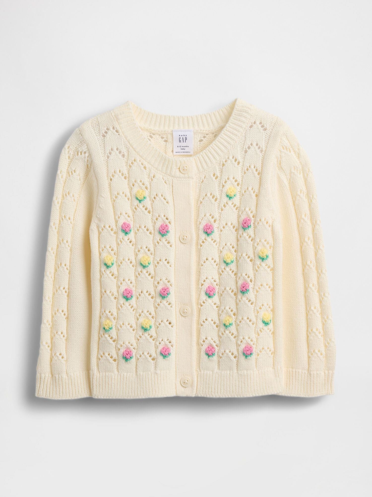 Baby Floral Pointelle Cardigan - IVORY FROST FLORAL / 12-18M
