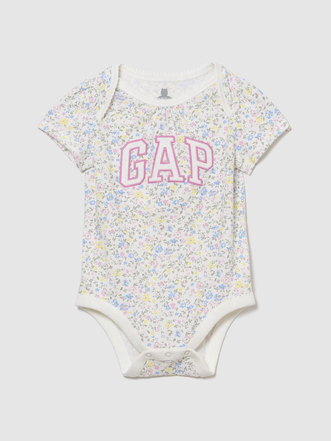 Baby Organic Cotton Gap Logo Bodysuit - NEW OFF WHITE FLORAL / 12-18M