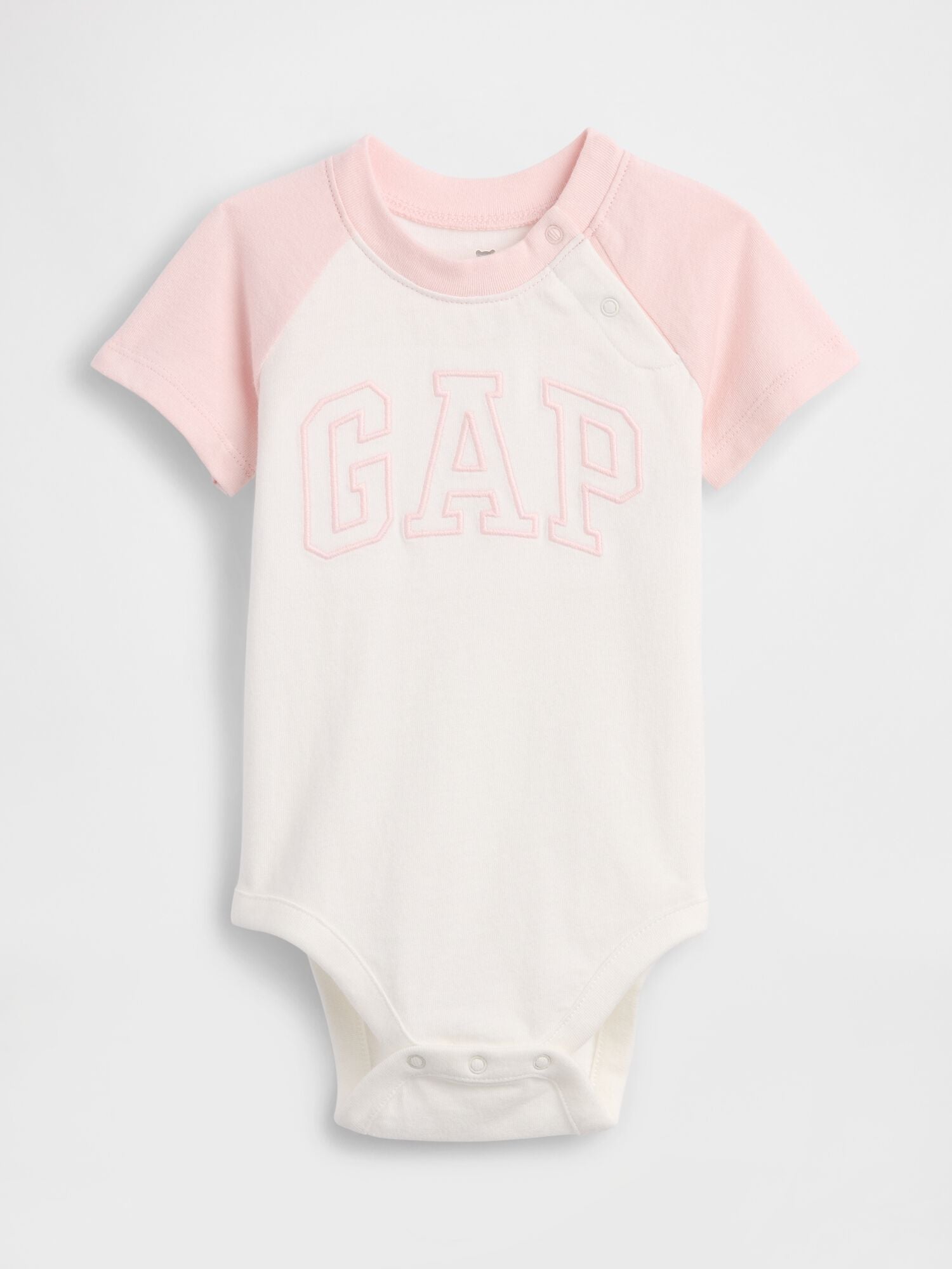Baby Organic Cotton Gap Logo Raglan Bodysuit - SPRING PINK / 12-18M