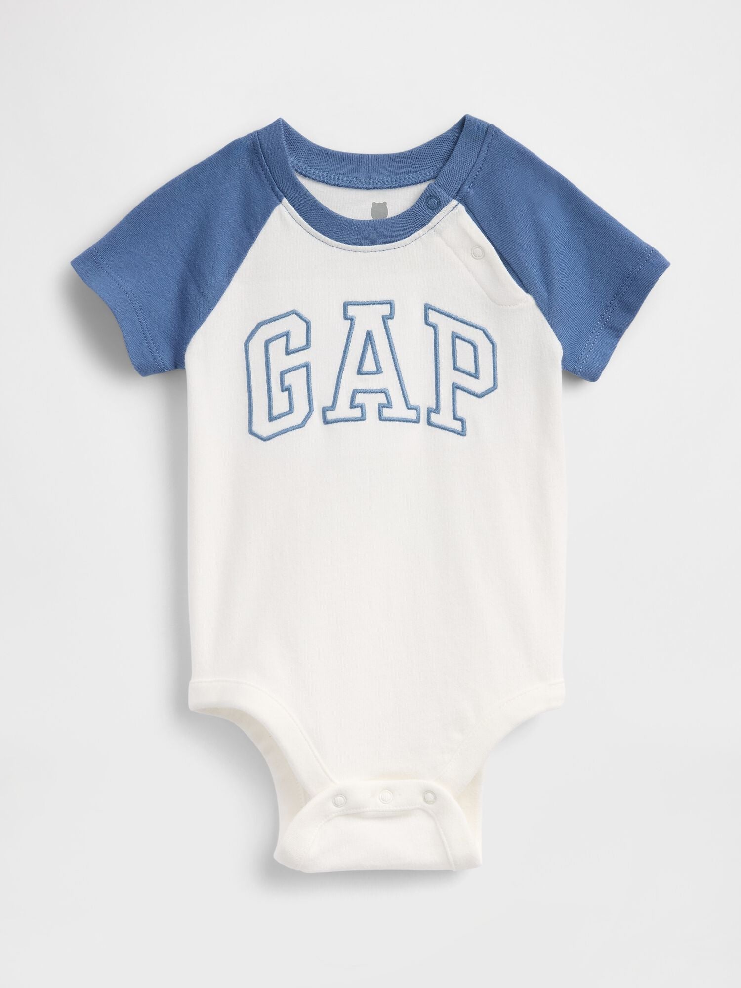 Baby Organic Cotton Gap Logo Raglan Bodysuit - BAINBRIDGE BLUE / 12-18M