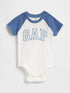 Baby Organic Cotton Gap Logo Raglan Bodysuit - BAINBRIDGE BLUE / 12-18M
