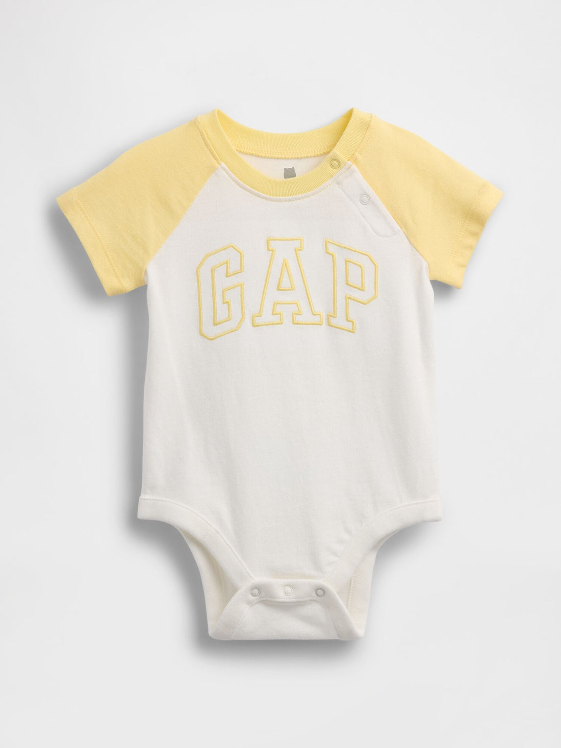 Baby Organic Cotton Gap Logo Raglan Bodysuit - SPRING YELLOW / 12-18M