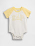 Baby Organic Cotton Gap Logo Raglan Bodysuit - SPRING YELLOW / 12-18M