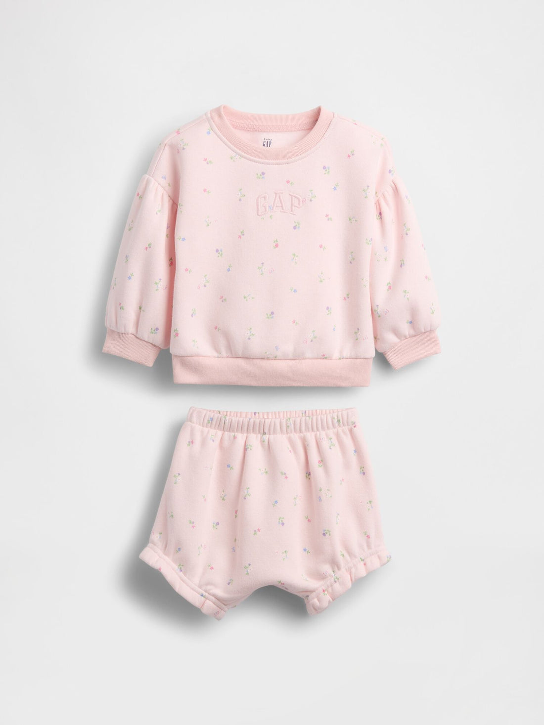 Baby VintageSoft Floral Logo Outfit Set - CHERRY BLOSSOM / 12-18M