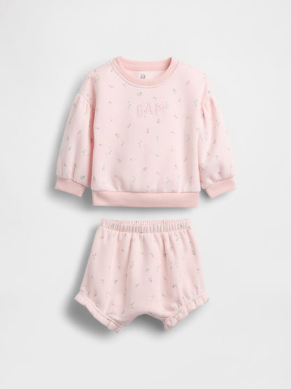 Baby VintageSoft Floral Logo Outfit Set - CHERRY BLOSSOM / 12-18M