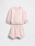 Baby VintageSoft Floral Logo Outfit Set - CHERRY BLOSSOM / 12-18M