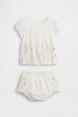 Baby Embroidered Floral Outfit Set