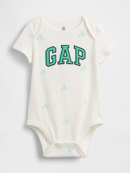 Baby First Favorites Organic Cotton Logo Bodysuit - NEW OFF WHITE / 12-18M