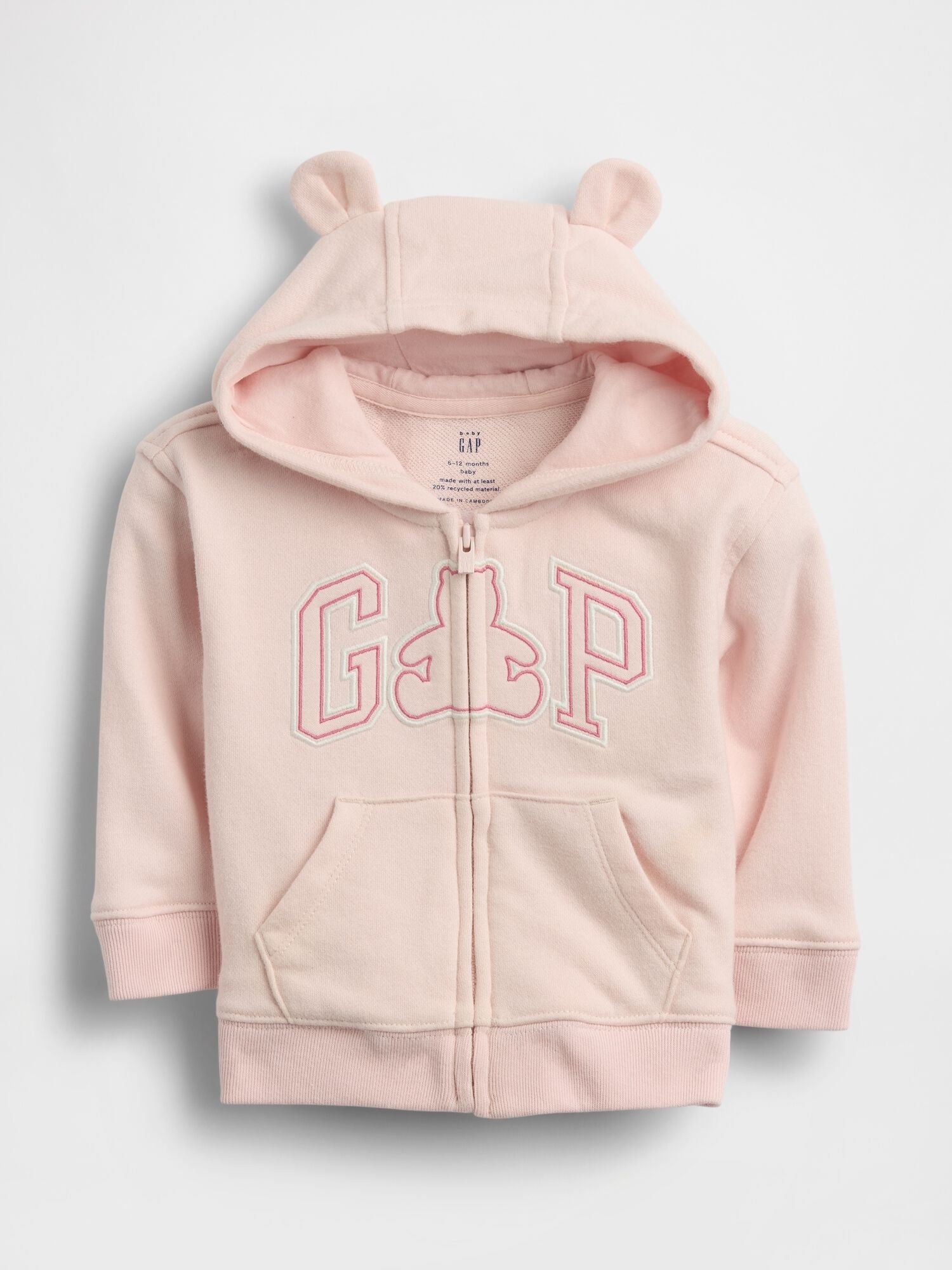 Baby VintageSoft Terry Gap Logo Zip Hoodie - SPRING PINK / 12-18M