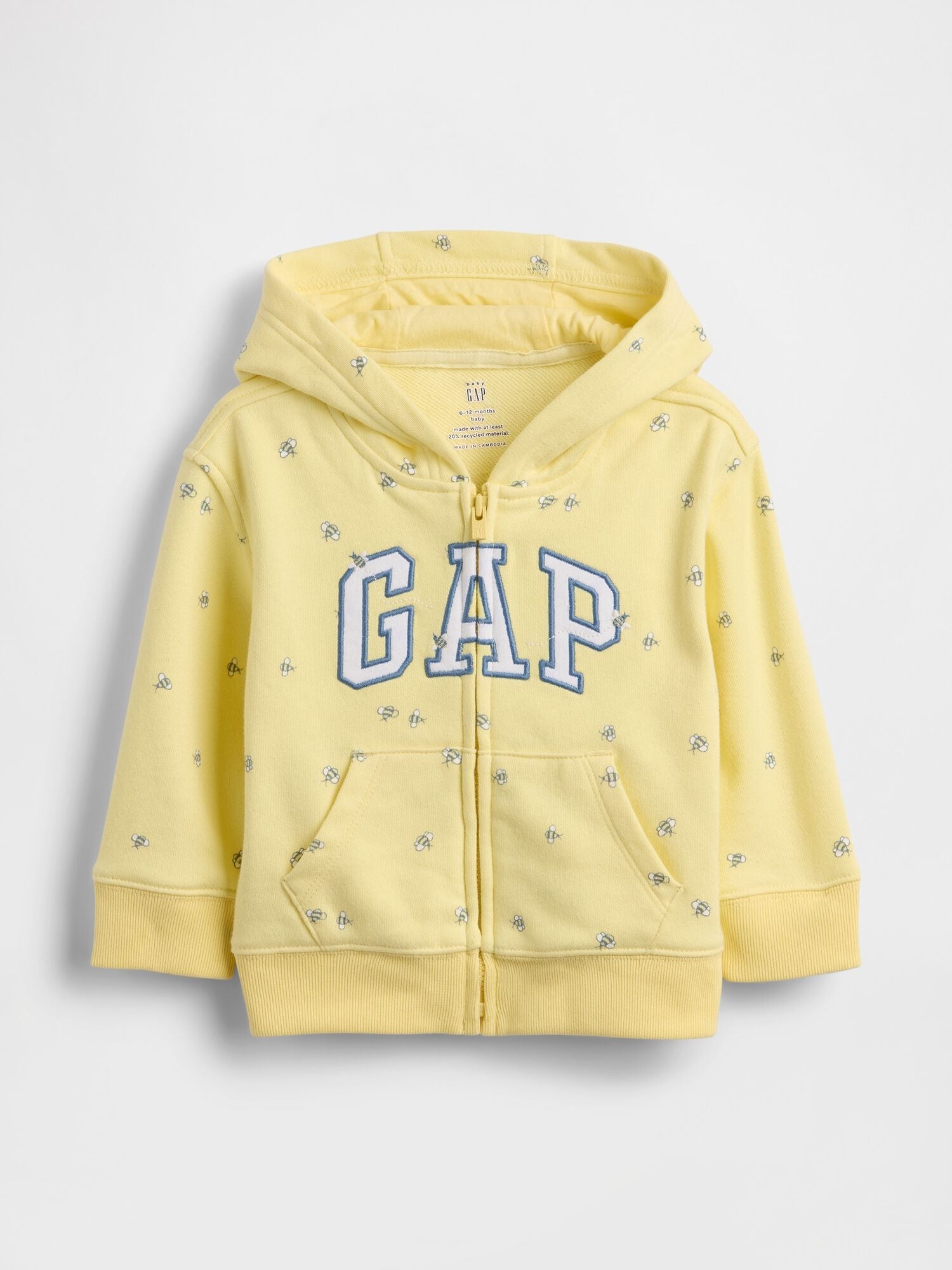 Baby VintageSoft Terry Gap Logo Zip Hoodie - SPRING YELLOW / 12-18M