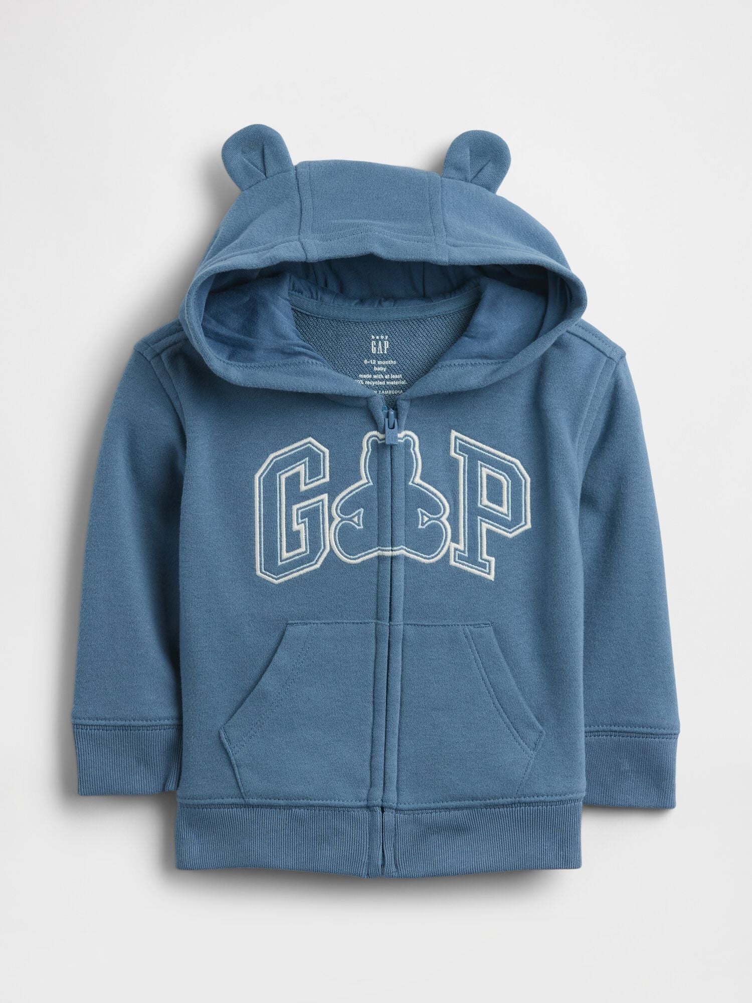 Baby VintageSoft Terry Gap Logo Zip Hoodie - BAINBRIDGE BLUE / 12-18M
