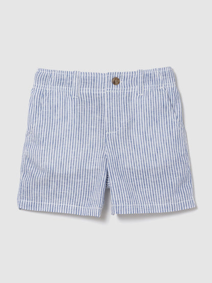 Baby &amp; Toddler Linen-Cotton Shorts - BLUE RAILROAD STRIPE / 12-18M