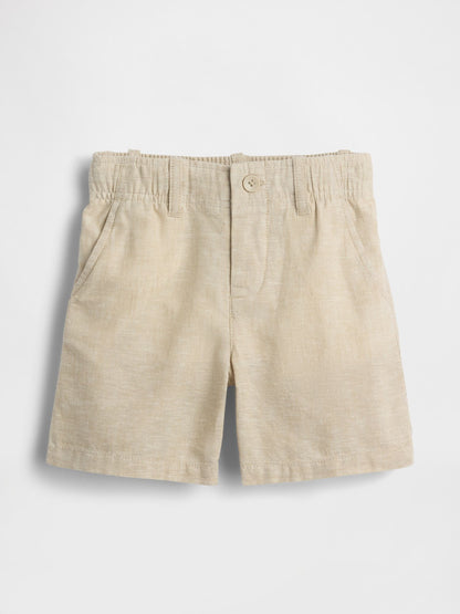 Baby &amp; Toddler Linen-Cotton Shorts - ICONIC KHAKI / 12-18M