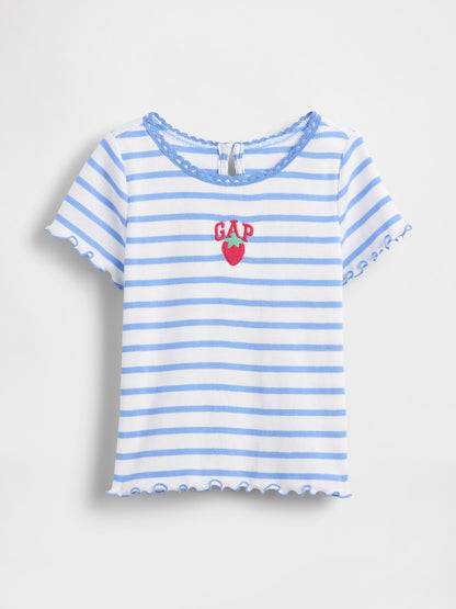 Baby &amp; Toddler Embroidered Logo Rib T-Shirt - SHIRTING BLUE / 12-18M